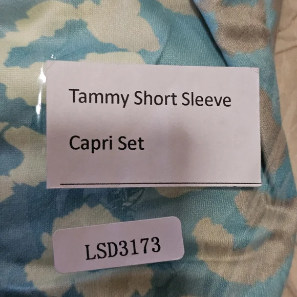 Aqua and Cream Leopard Print Pajama Set - Picture 7 of 9